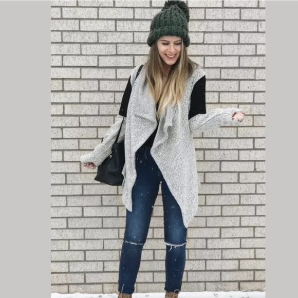 blanc noir Sweaters - BNCI  Blanc Noir Ponte inset cardigan coat fall M